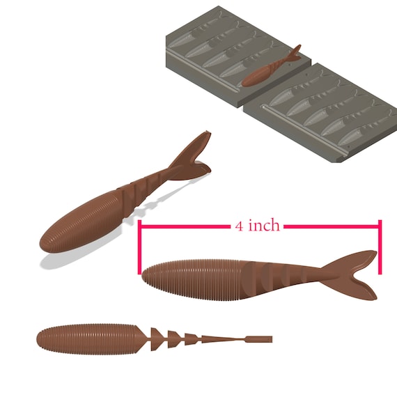 Zaco Swim Fishing Lure Mold 3D File: STL, STEP for CNC & 3D Print Zaco Swim Fishing Lure Mold 3D File: STL, STEP for CNC & 3D Print