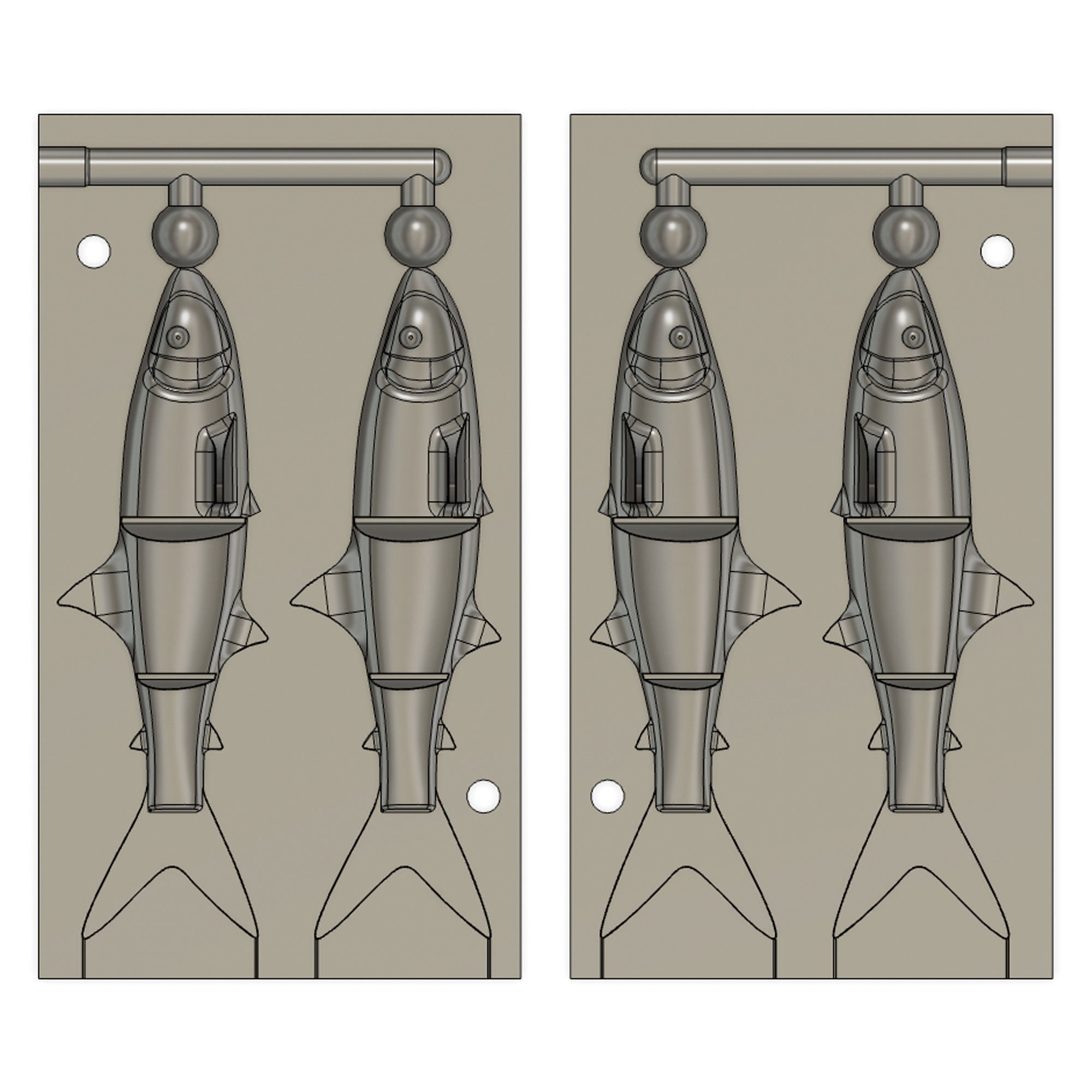 STL file 6 Swimbait Soft Plasitic Fishing Lure Mold 🎣・3D printable model  to download・Cults