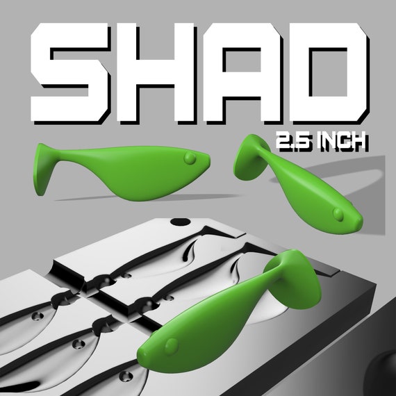 cnc router fishing lures Digital file: Mold of SHAD 2.5 inch. for cnc and 3D print