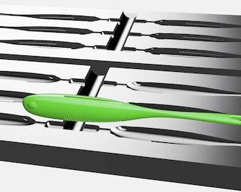 Molde para cebo Jerk: Señuelo de pesca Softbait 3D STL, archivo STEP (archivo digital)