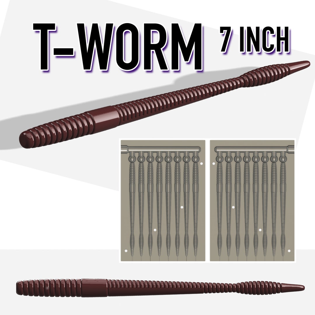 Digital File: Mold T-worm 7 Inch STL, STEP, for 3d Print and Cnc 