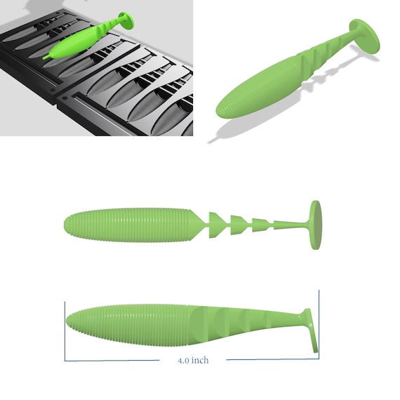 Digital File Mold Fishing Lure Softbait Mold 3D STL STEP Etsy
