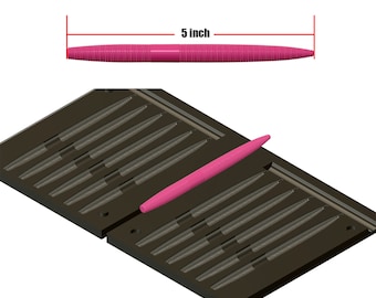 Digital file: Mold &quot;Senko 5 inch&quot; lure. 3D STL, STEP file for CNC and 3D print