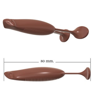 Digital file: Mold for 3D Print &quot;Frog 80 mm.&quot; Fishing lure Softbait mold 3D STL, STEP file for 3D Print