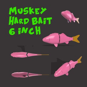 Digital file: Musky Hard bait Lure 6 inch STL, STEP file for 3d print