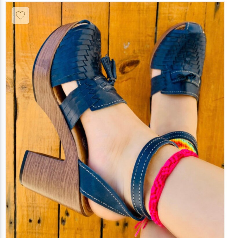 blue huarache sandals