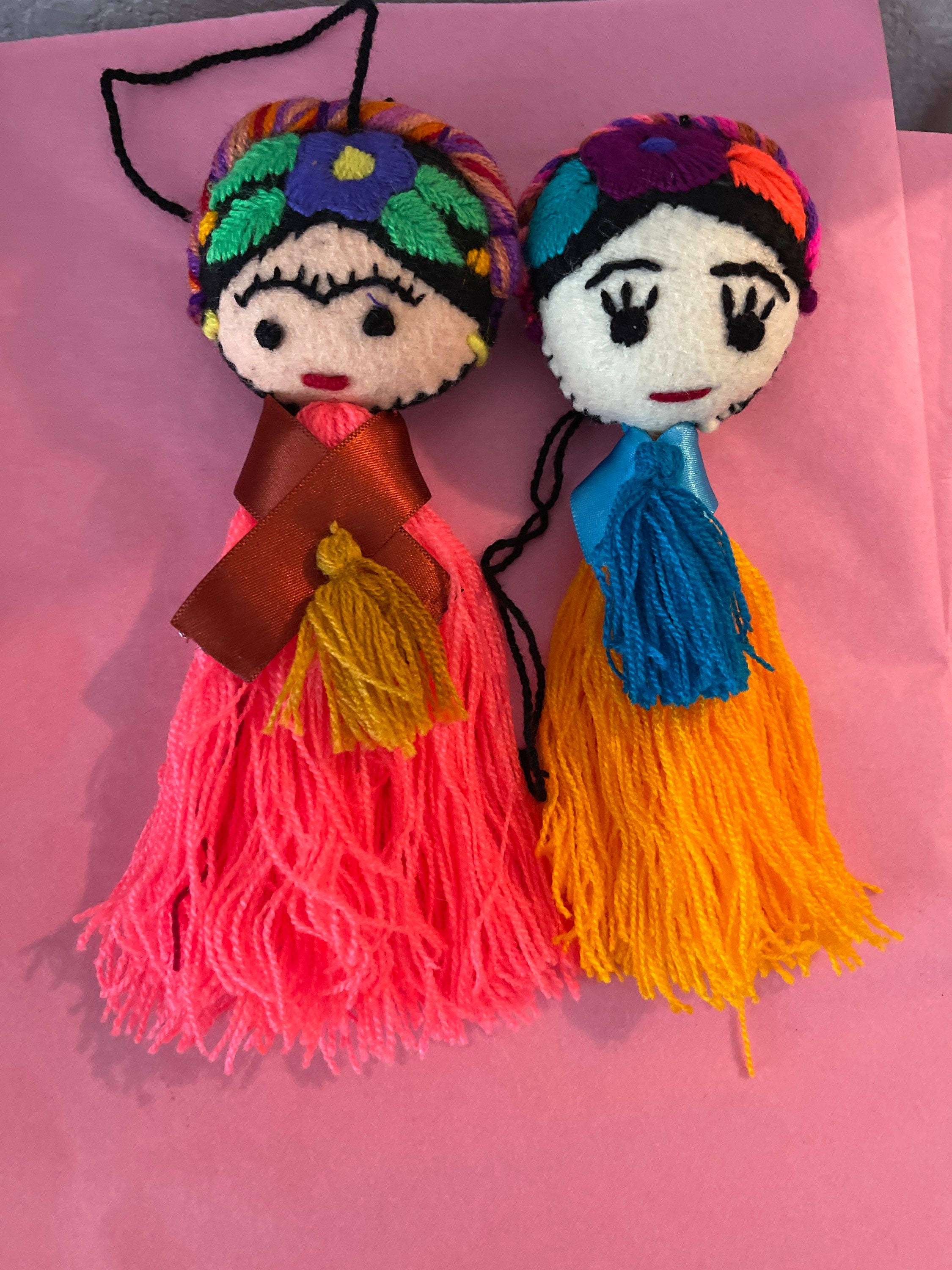 Frida Doll Mexican Handmade Tassel for Bags Wall Decorations | Etsy