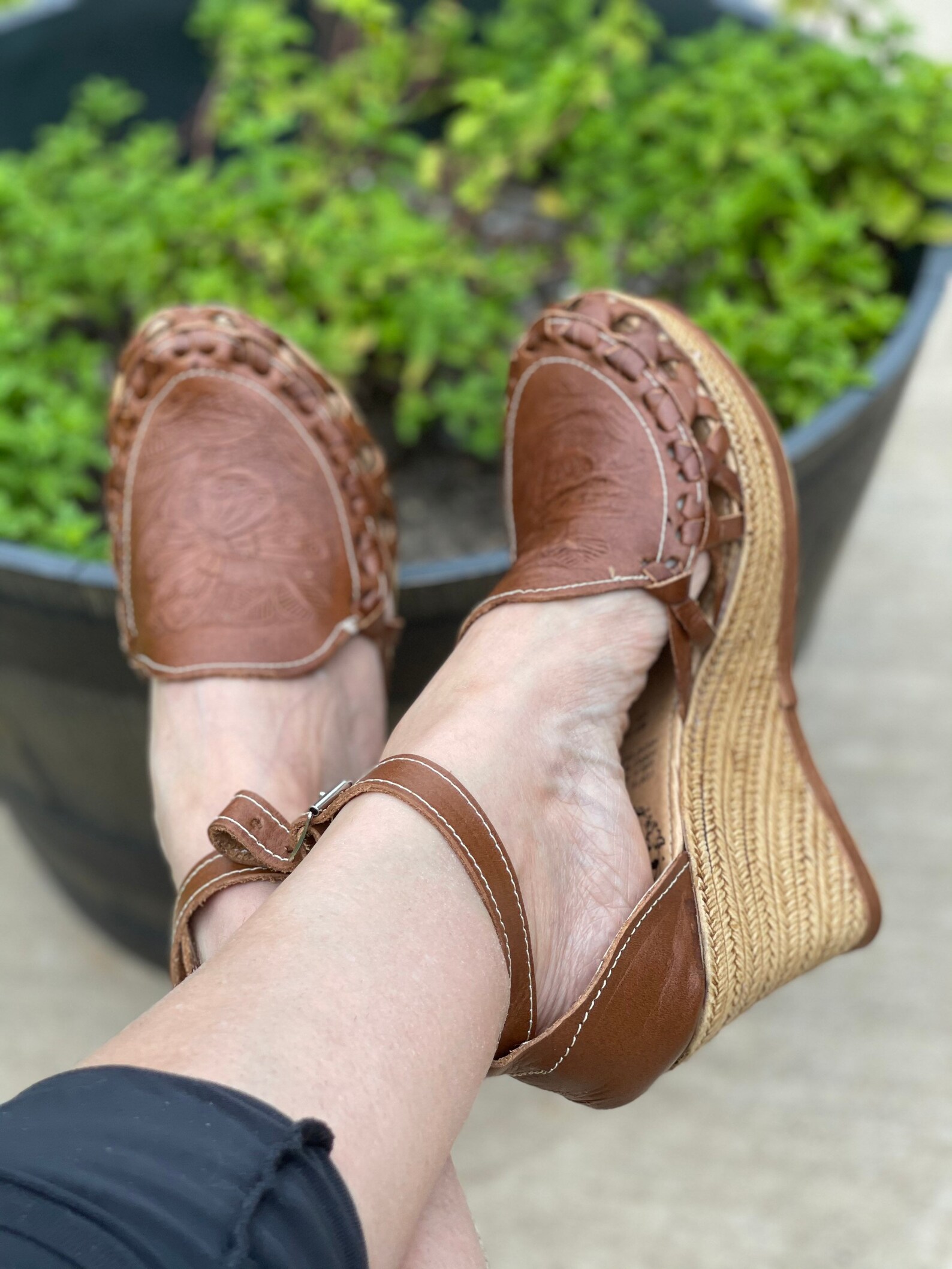 Wedges huaraches for woman Brown | Etsy