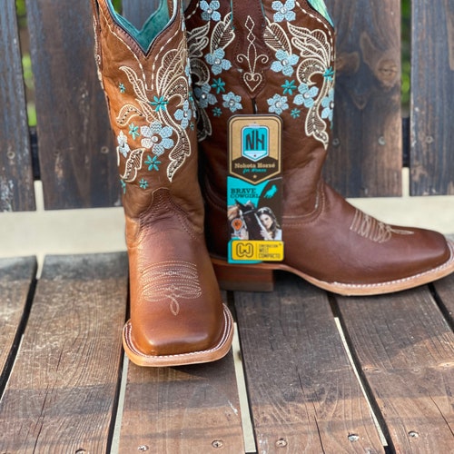 Western Brown Square Cowgirl Leather 