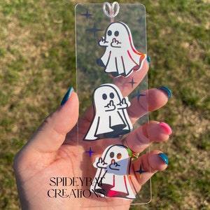 Rude Ghost Bookmarks- cute bookmarks- spooky- acrylic bookmark