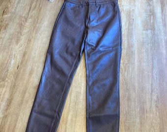 Free People High Waisted Faux Leather Skinny Pants 27