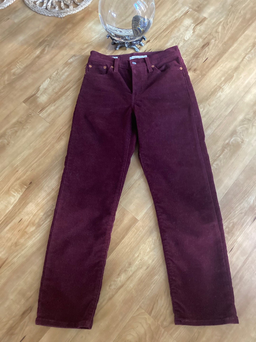 Levis Wedgie Straight Maroon Cords - Etsy