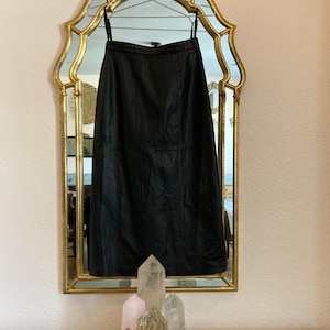 Leather High Waist Midi Skirt