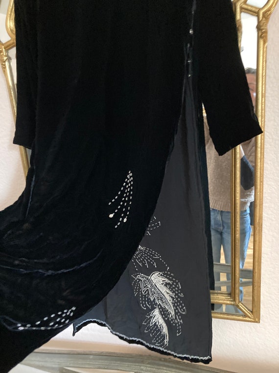 Vintage Black Velvet Long Tunic - image 10