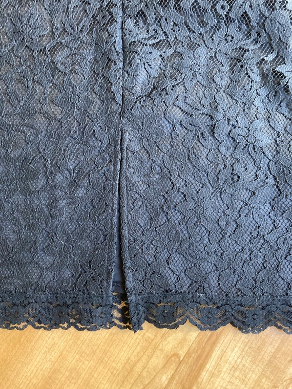 Vintage Gunne Sax High Waist Black Lace Midi Skirt - image 4