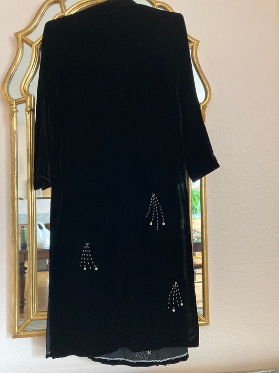 Vintage Black Velvet Long Tunic - image 8