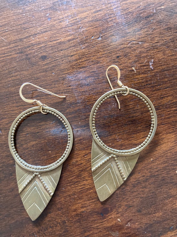 Copper Handmade Dangle Earrings - image 2