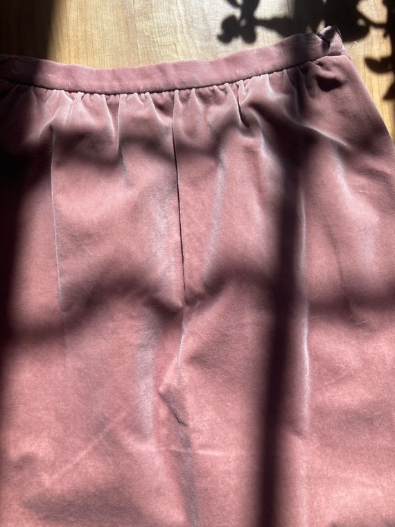 High Waisted Blush Velvet Skirt - image 3