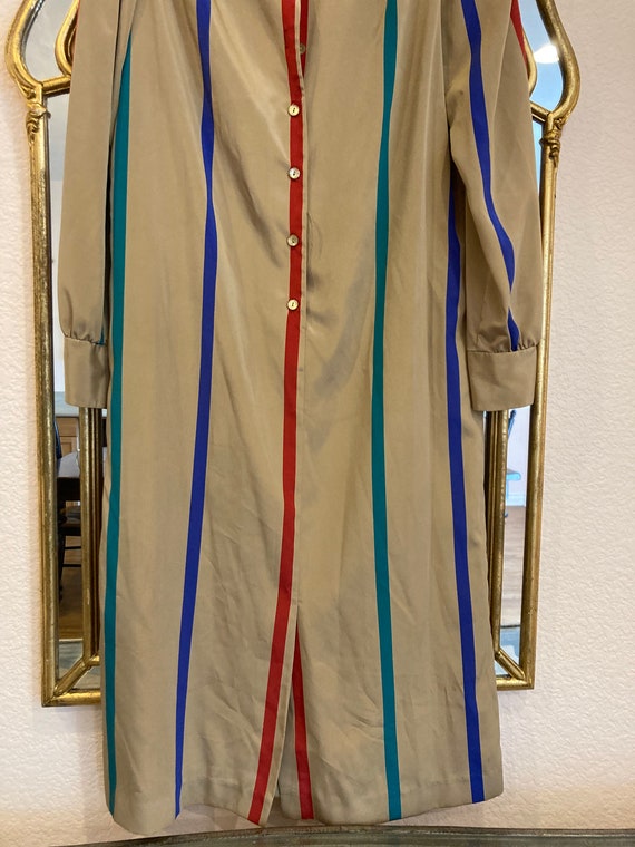 Vintage Caron Midi Shirtdress With Puffed Sleeves - image 4