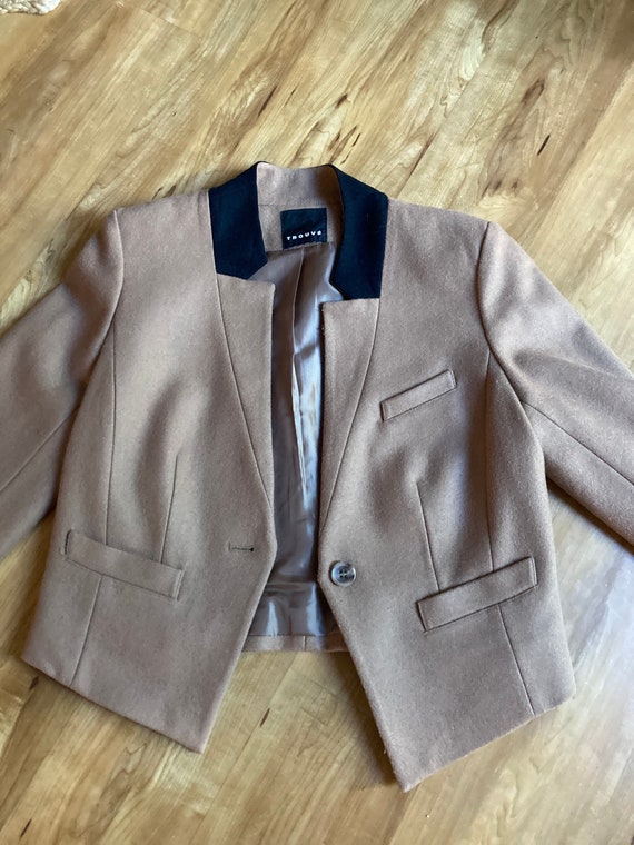 Cropped Wool Blazer - image 1