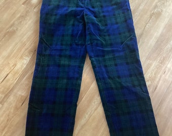 Vintage Ralph Lauren Plaid Velvet Pants