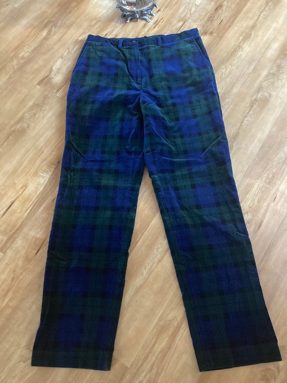 Vintage Ralph Lauren Plaid Velvet Pants - image 1