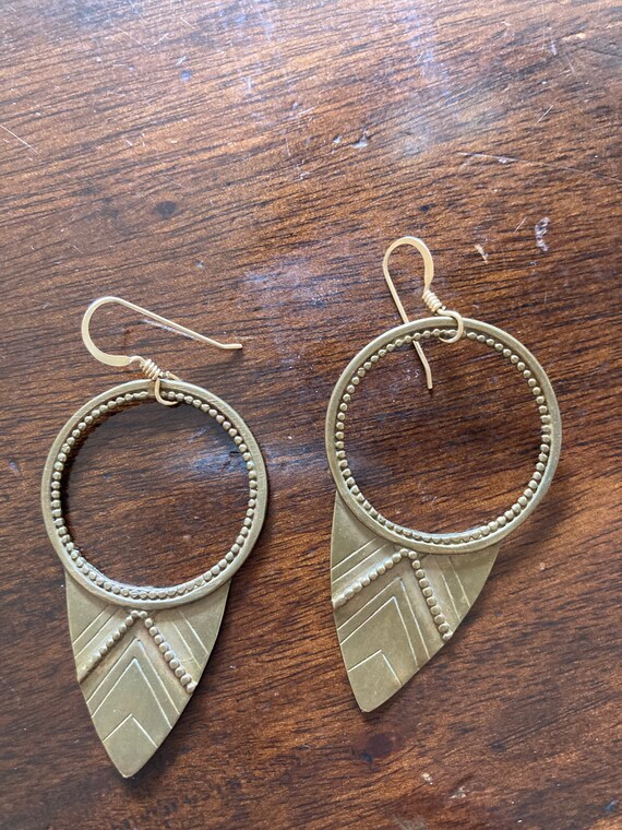 Copper Handmade Dangle Earrings - image 1