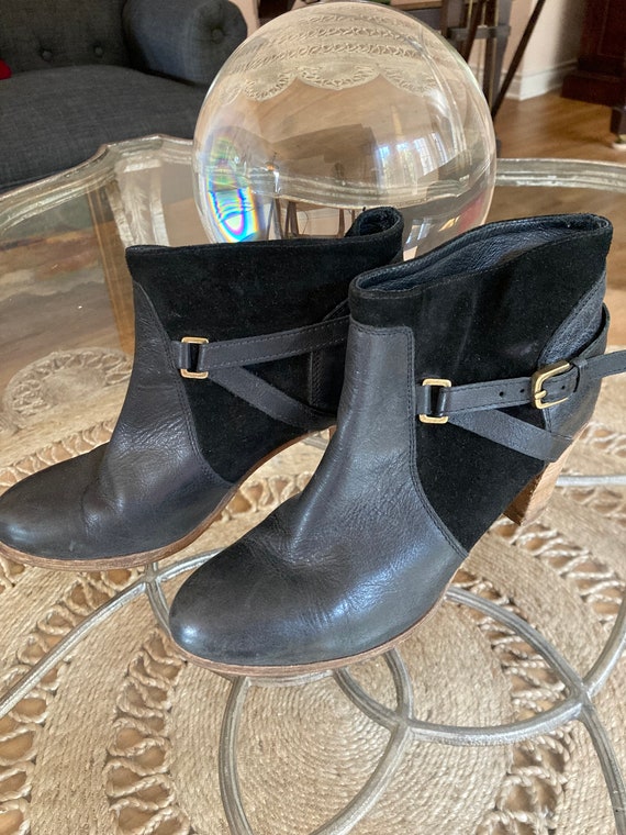 Leather and Suede European Made Ankle Boots - image 1