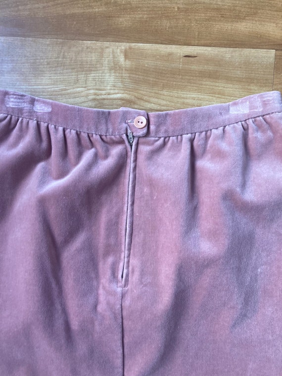 High Waisted Blush Velvet Skirt - image 6