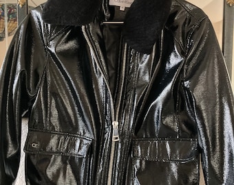 Calvin Klein Shiny Pleather Bomber Jacket