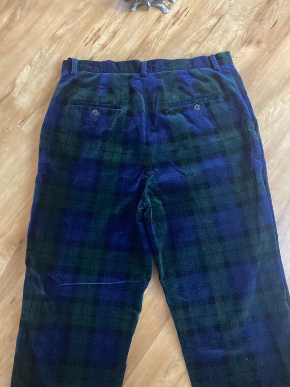 Vintage Ralph Lauren Plaid Velvet Pants - image 3