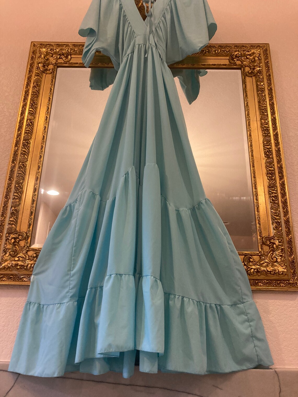 Pale Blue Tiered Maxi Dress | Etsy