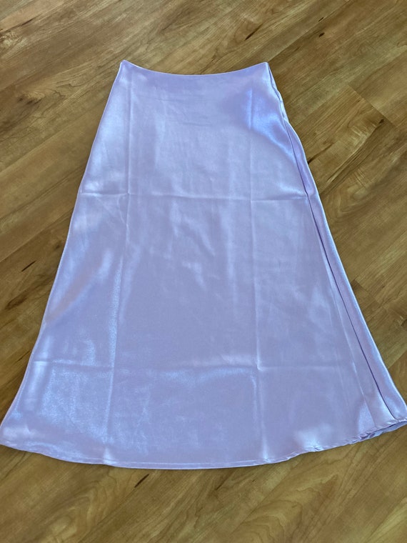 Satin Midi Skirt In Lavender