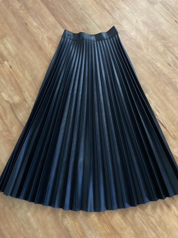 Top Shop Pleather Pleated Midi Skirt