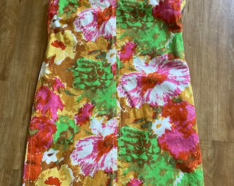 Thick Cotton Floral Shift Dress
