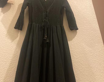 Black Witchy Cotton Maxi Dress