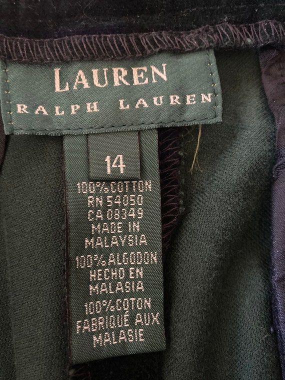 Vintage Ralph Lauren Plaid Velvet Pants - image 2