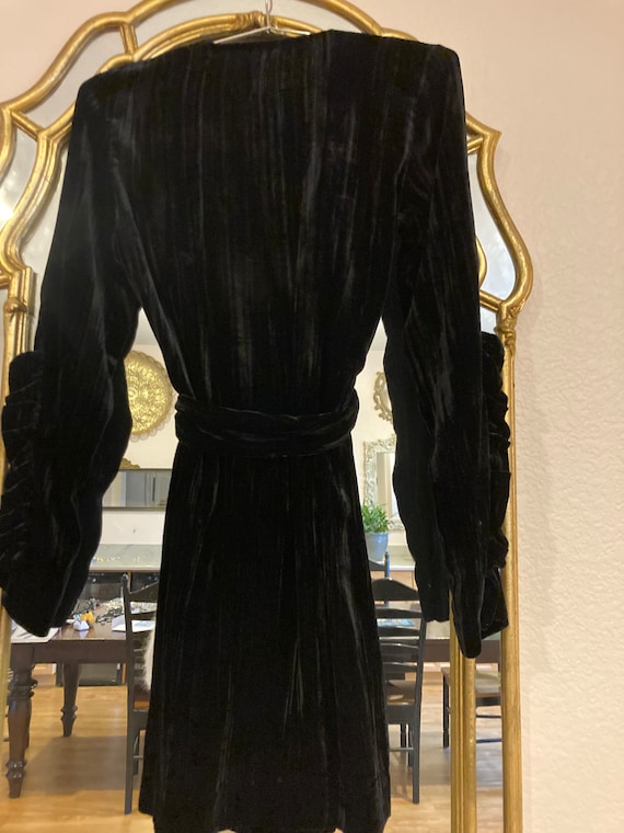 Vintage Black Velvet Lounge Jacket - image 2