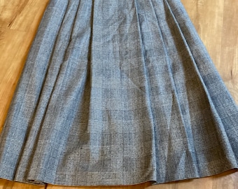 High Waist Wool Midi Skirt