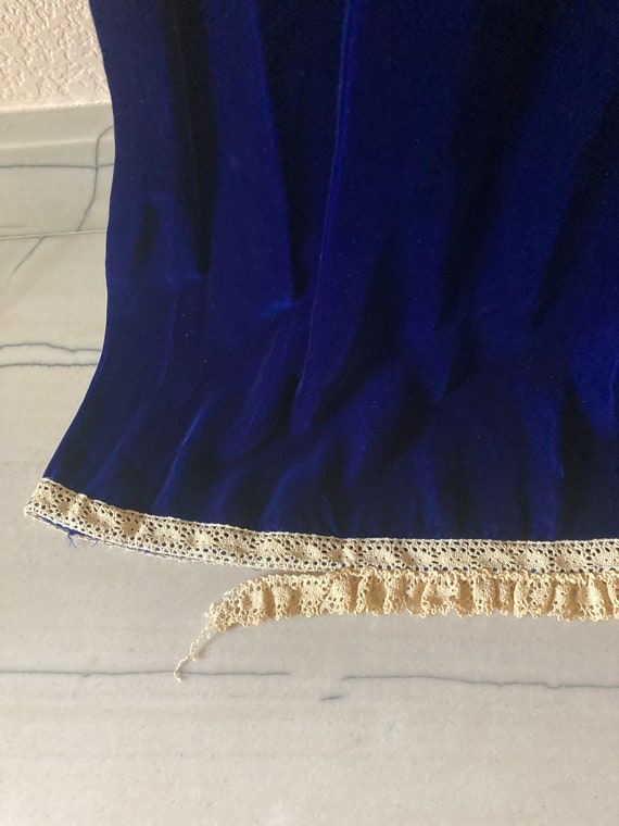 Vintage Blue Velvet Dress - image 8