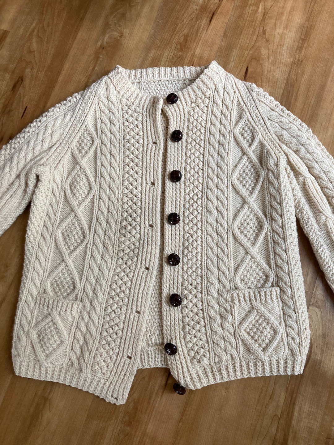 Vintage Hand Knit Wool Sweater - Etsy