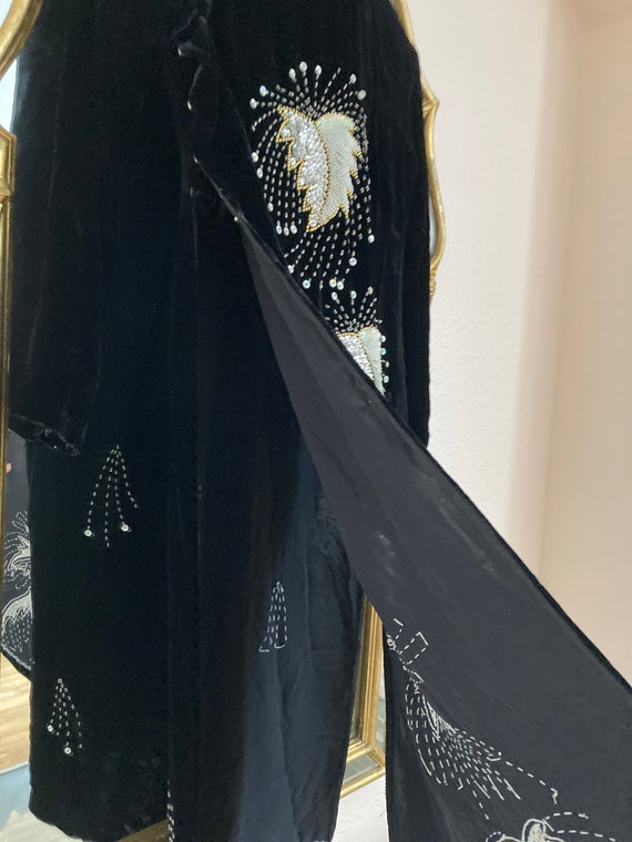 Vintage Black Velvet Long Tunic - image 3