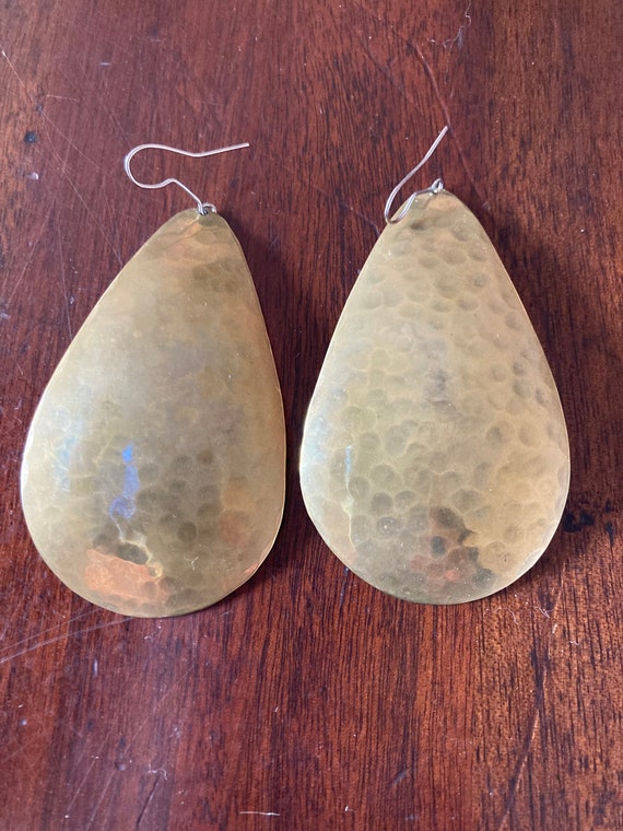 Brass Handmade Dangle Earrings - image 1