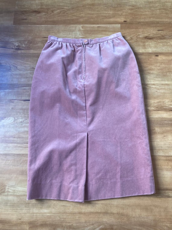 High Waisted Blush Velvet Skirt - image 2