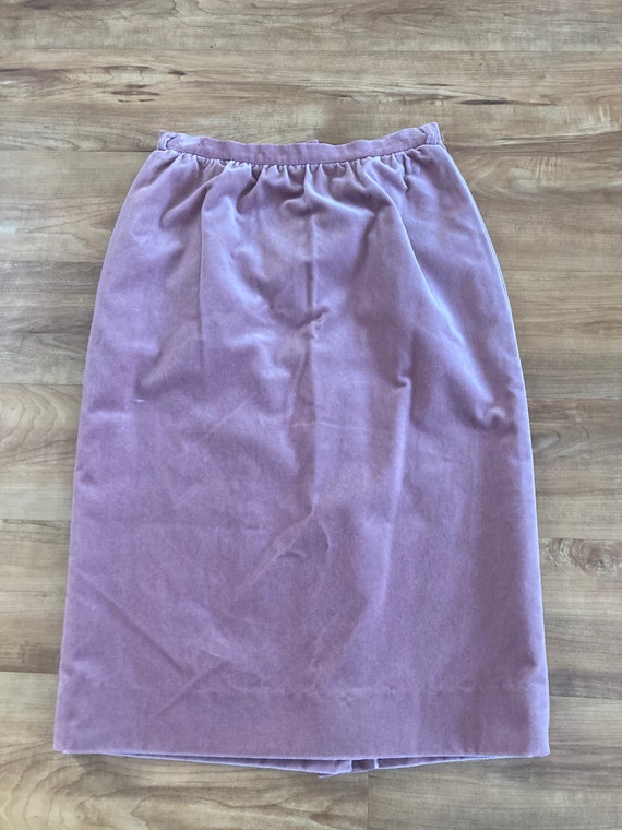 High Waisted Blush Velvet Skirt - image 1