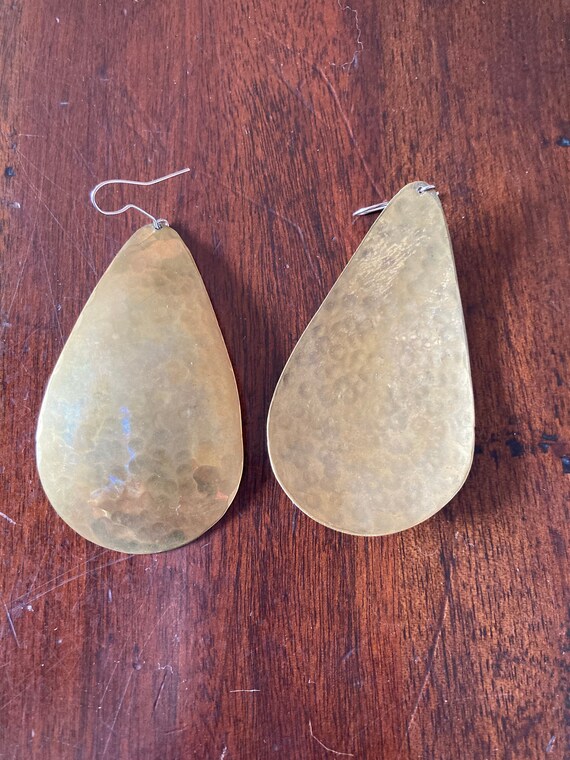 Brass Handmade Dangle Earrings - image 2