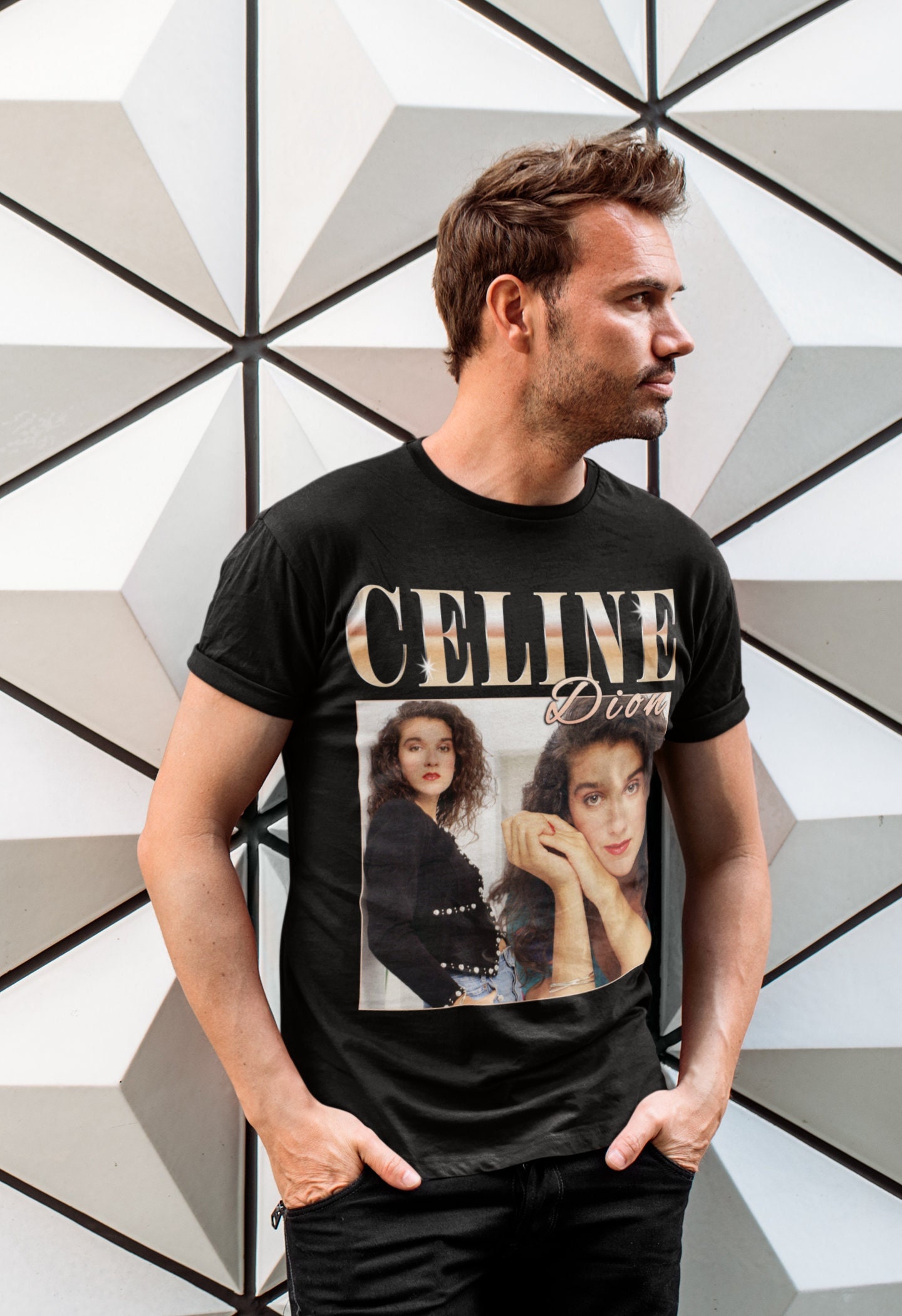 Celine White Logo T Shirt - BOPF