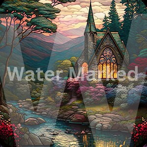Steadfast Love - Stained Glass Church Framed Print with Lamentations 3:22-23