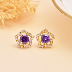 Sterling Silver Round Cubic Zirconia Stud Earrings / 925 Sterling Round Cut CZ Studs / Elegant Silver Earrings / Dazzling Zircon Jewelry