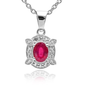 Natuurlijke Ruby 925 Sterling Zilver Ovale Gesneden Edelsteen Schildpad Hanger ~ Ruby Edelsteen 925 Zilver Handgemaakte Ovale Hanger Geschenken Voor Haar ~ RB0083